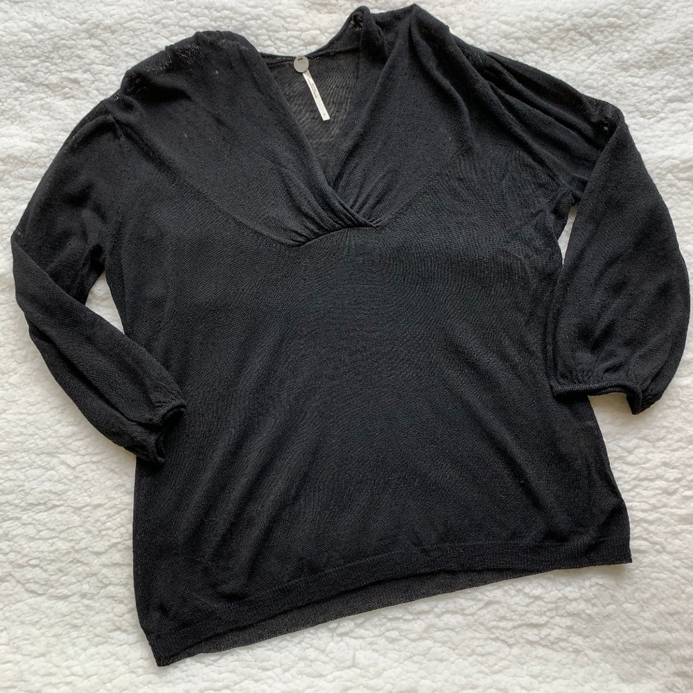 Margaret O'Leary Linen Black Top